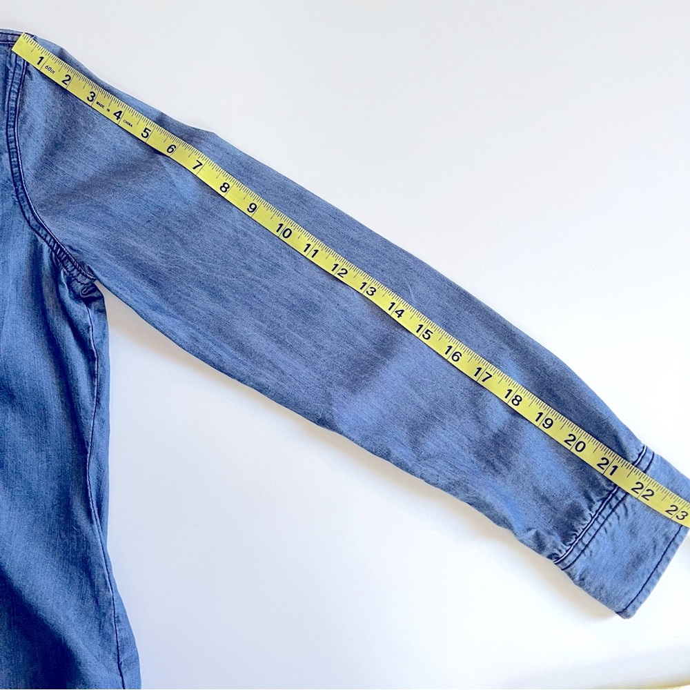 BOSTON PROPER  Denim Embroidered Top XS - Picture 10 of 15